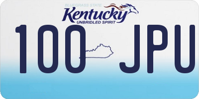 KY license plate 100JPU
