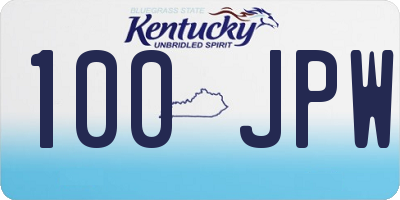 KY license plate 100JPW