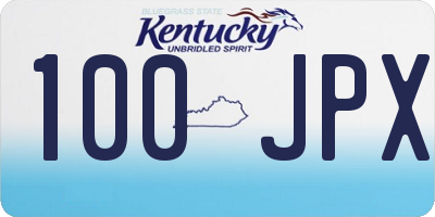KY license plate 100JPX