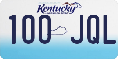 KY license plate 100JQL