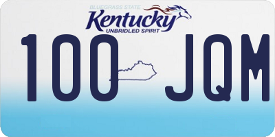 KY license plate 100JQM