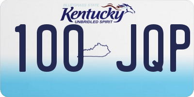 KY license plate 100JQP
