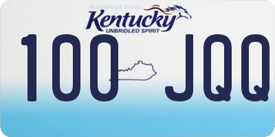 KY license plate 100JQQ