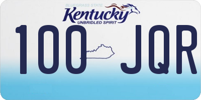 KY license plate 100JQR