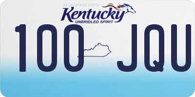 KY license plate 100JQU