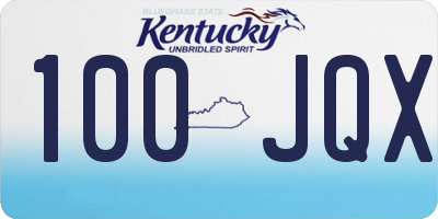 KY license plate 100JQX