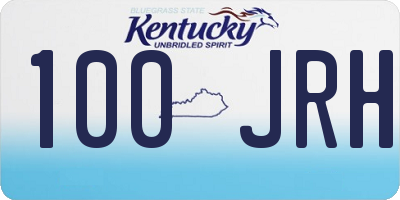 KY license plate 100JRH