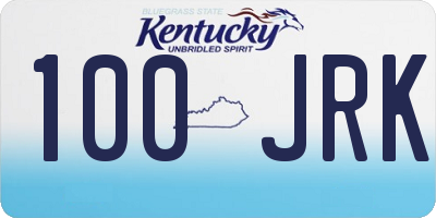 KY license plate 100JRK