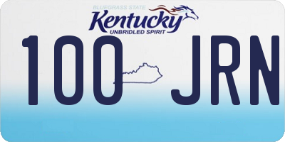 KY license plate 100JRN