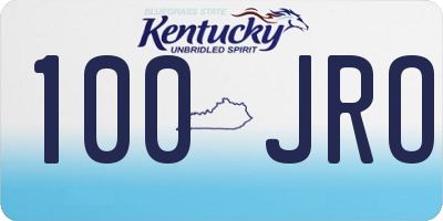 KY license plate 100JRO