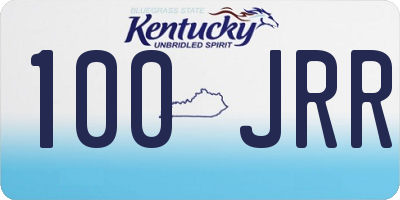 KY license plate 100JRR