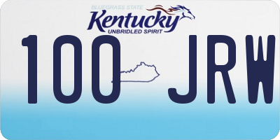 KY license plate 100JRW