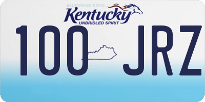 KY license plate 100JRZ