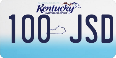 KY license plate 100JSD