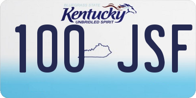 KY license plate 100JSF