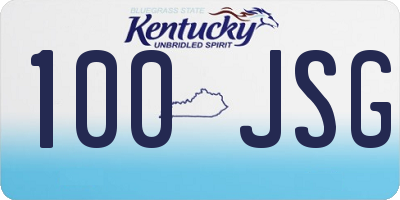KY license plate 100JSG