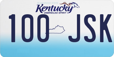 KY license plate 100JSK