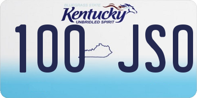 KY license plate 100JSO