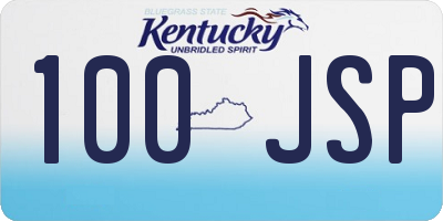 KY license plate 100JSP