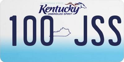 KY license plate 100JSS