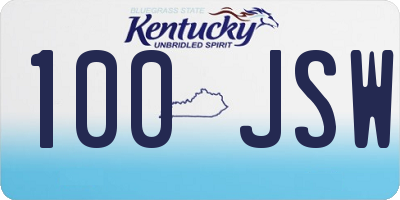 KY license plate 100JSW