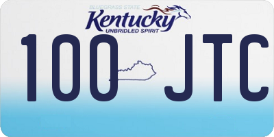 KY license plate 100JTC