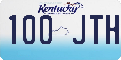 KY license plate 100JTH