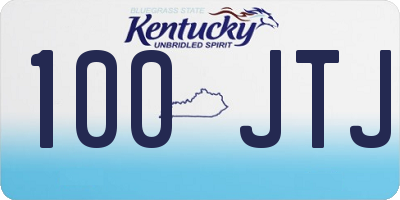 KY license plate 100JTJ