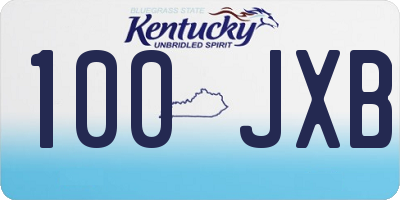 KY license plate 100JXB