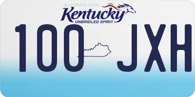KY license plate 100JXH