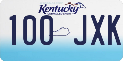 KY license plate 100JXK