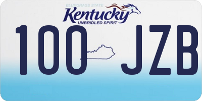 KY license plate 100JZB