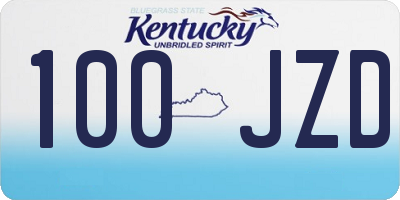 KY license plate 100JZD