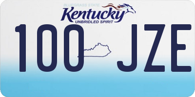 KY license plate 100JZE