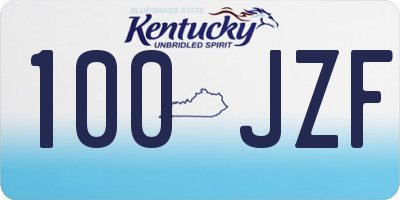 KY license plate 100JZF