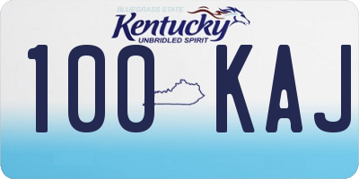 KY license plate 100KAJ