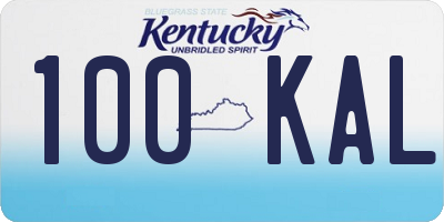 KY license plate 100KAL
