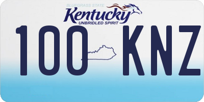 KY license plate 100KNZ