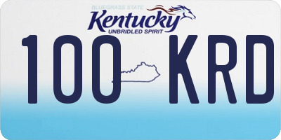 KY license plate 100KRD