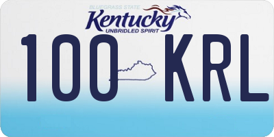 KY license plate 100KRL