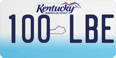 KY license plate 100LBE