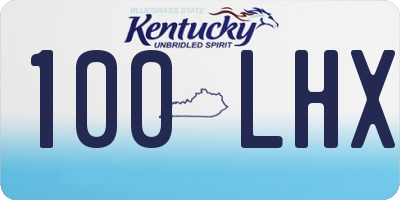 KY license plate 100LHX