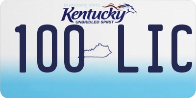 KY license plate 100LIC