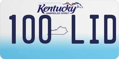 KY license plate 100LID