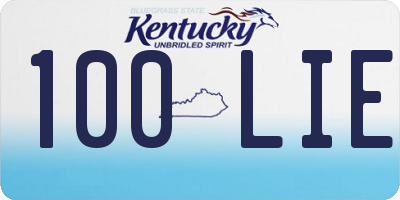 KY license plate 100LIE