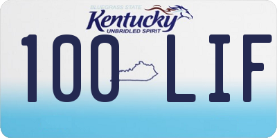 KY license plate 100LIF