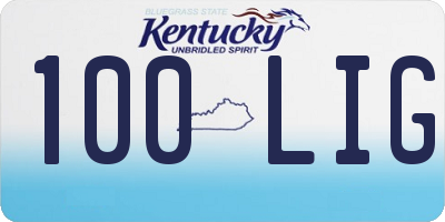 KY license plate 100LIG