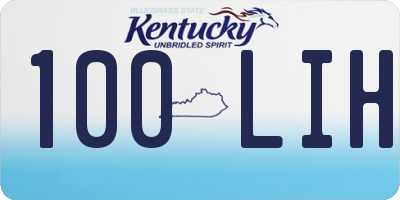 KY license plate 100LIH