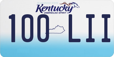 KY license plate 100LII