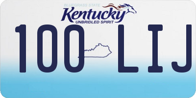 KY license plate 100LIJ